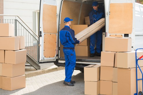 Team preparing items safely during a man and van move
