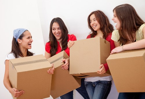 Packed boxes ready for house removalists in Hornchurch