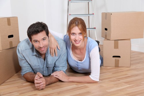 Staff preparing computers and documents for office removals in Hornchurch