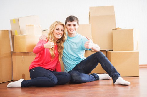 Packed moving boxes ready for removals in Hornchurch